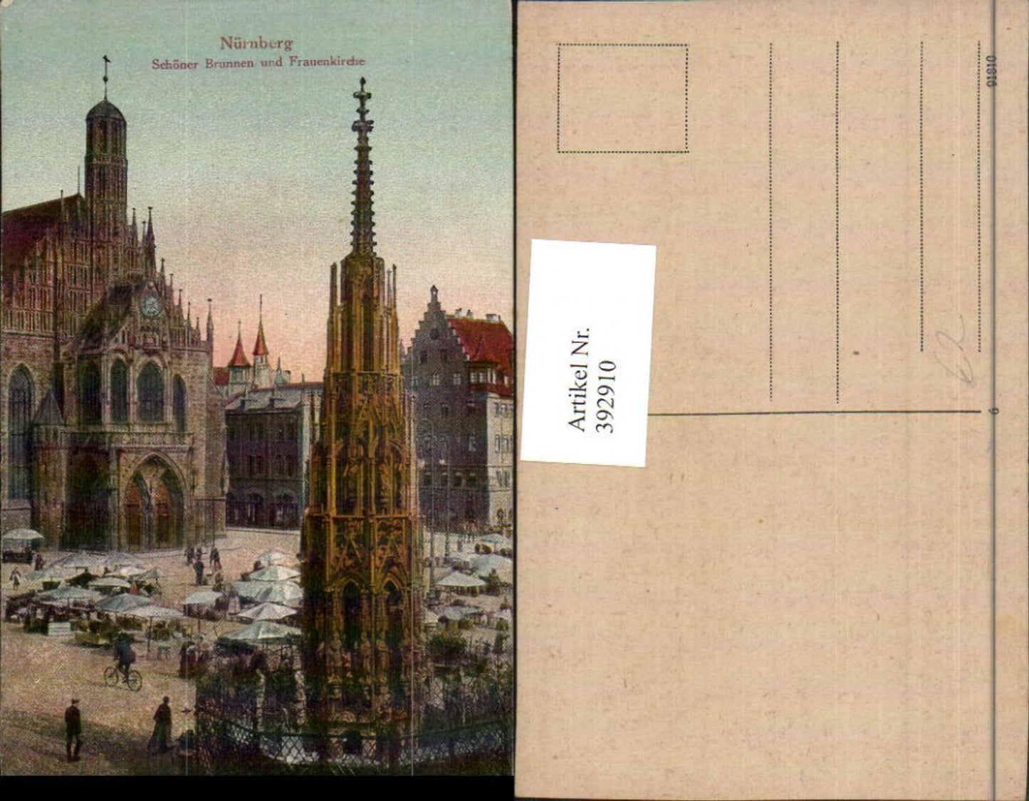 392910,Nürnberg Schöner Brunnen u. Frauenkirche Kirche Markt