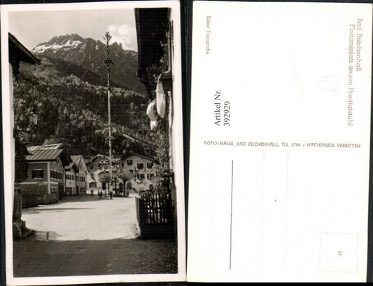 392929,Bad Reichenhall Florianiplatz geg. Predigtstuhl Maibaum