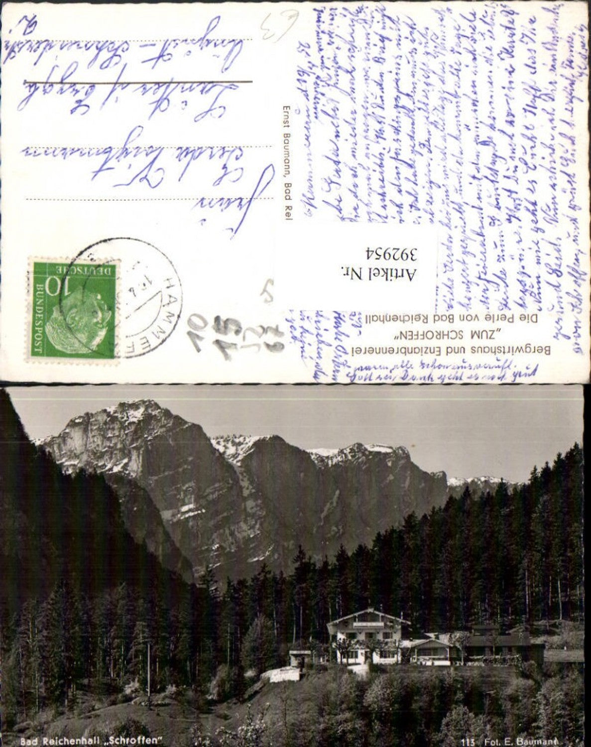 392954,Bad Reichenhall Bergwirtshaus u. Enzianbrennerei zum Schroffen Bergkulisse