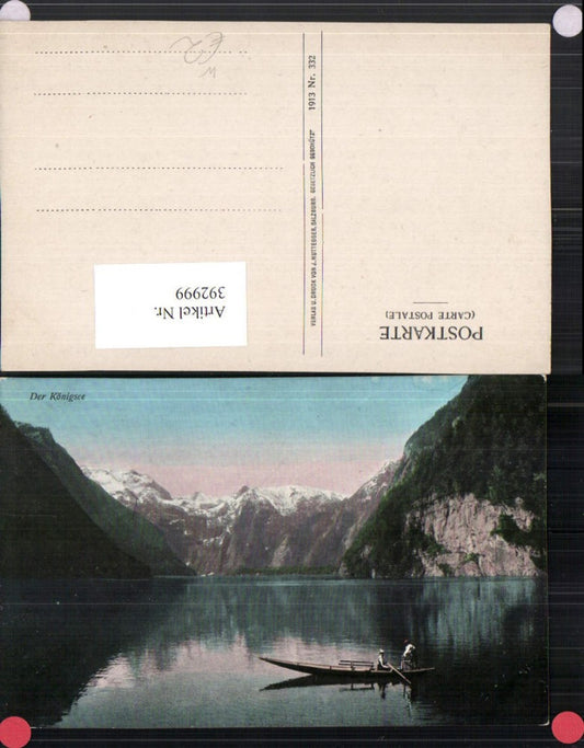392999,Königssee See b. Schönau Bergkulisse Zille Boot