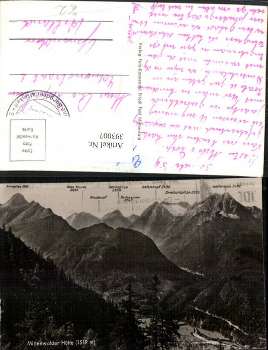 393007,Mittenwalder-Hütte b. Mittenwald Bergkulisse