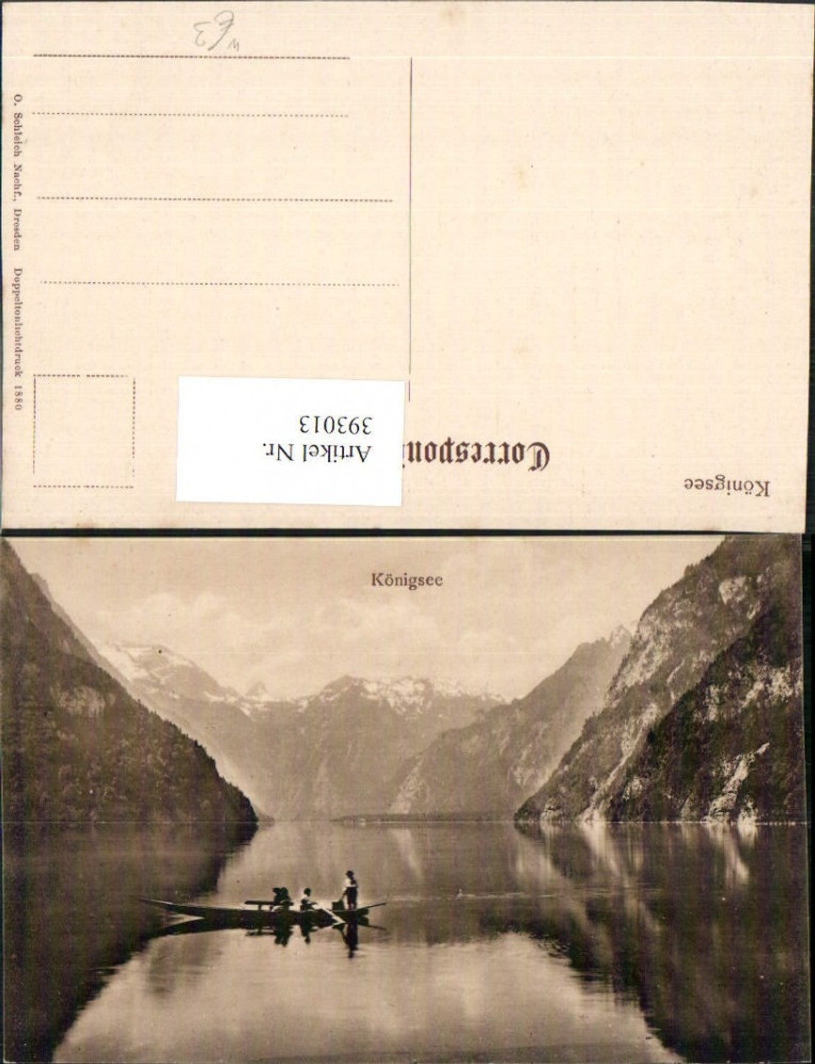 393013, Königssee Lake near Schönau Zille Boat Mountain scenery
