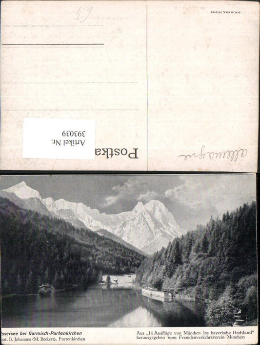 393039,Rießersee See b. Garmisch-Partenkirchen Bergkulisse
