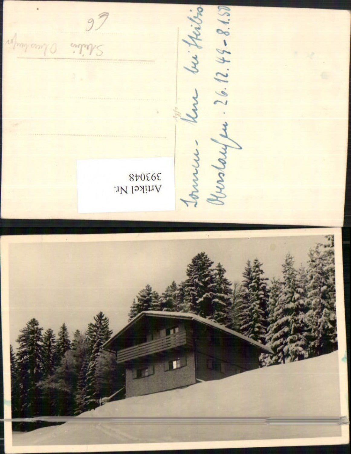 393048,Foto AK Oberstaufen Steibis Almhütte Winterbild
