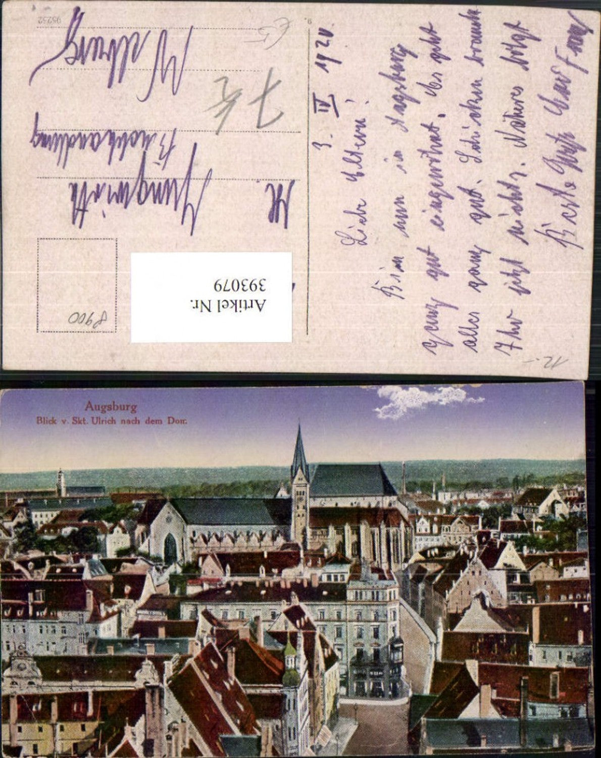 393079,Augsburg Teilansicht von Sankt Ulrich nach dem Dom Kirche