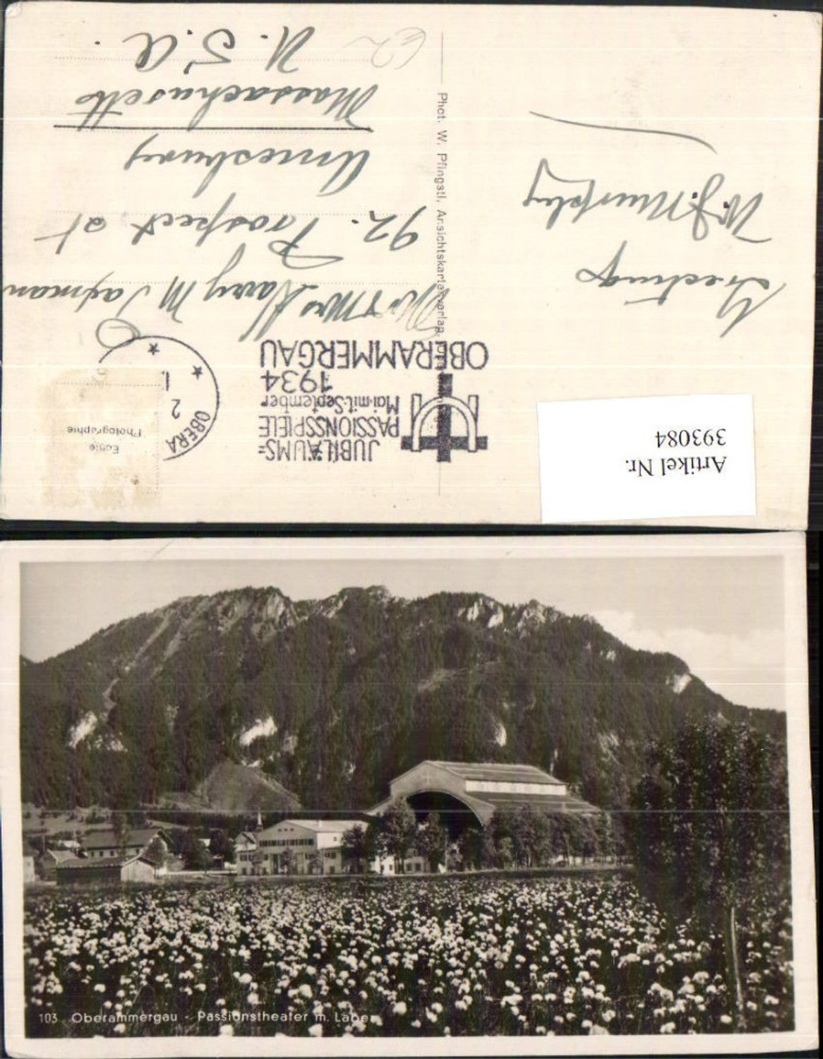 393084,Oberammergau Passionstheater m. Laber Blumenwiese