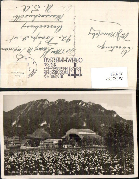 393084,Oberammergau Passionstheater m. Laber Blumenwiese