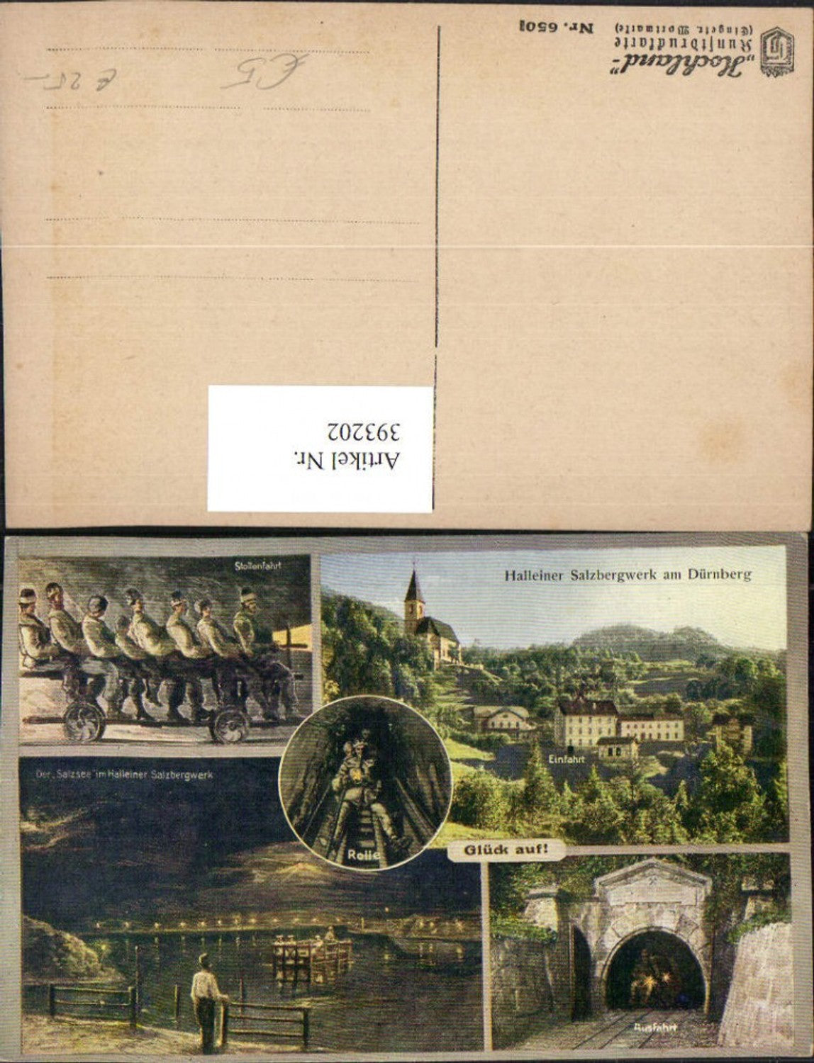 393202,Hallein Salzbergwerk Dürrnberg Stollenbahn Rolle Salzsee Mehrbildkarte