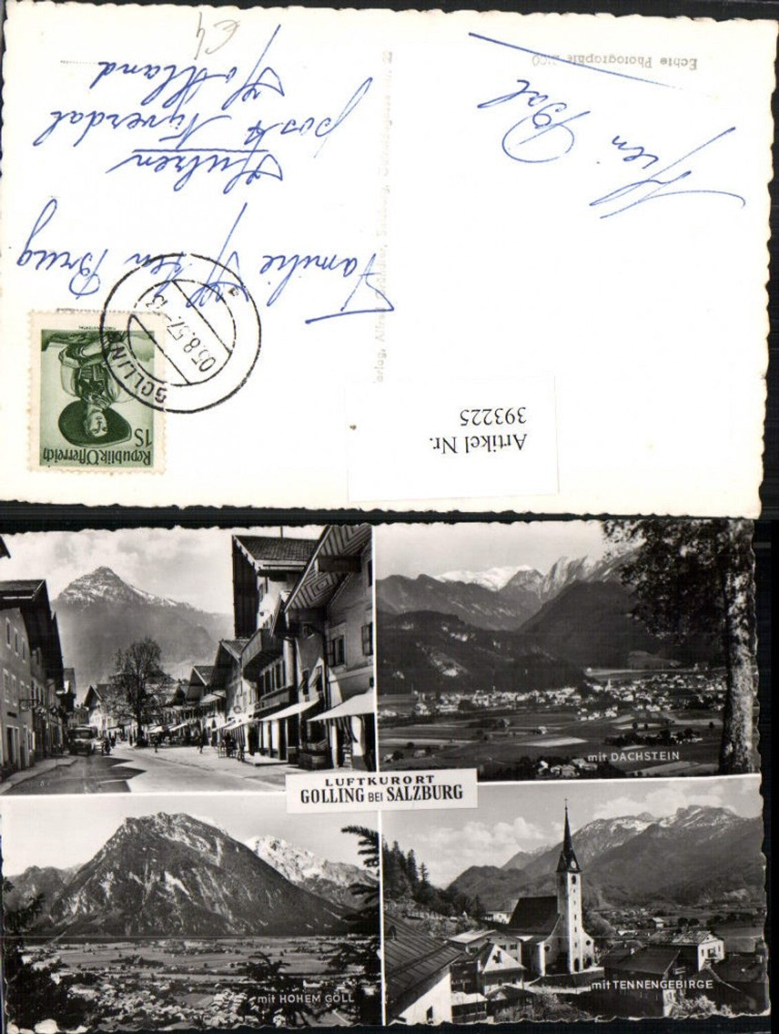 393225,Golling Totale Straßenansicht Kirche Mehrbildkarte