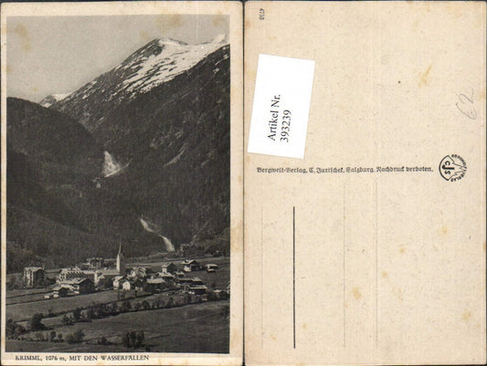 393239,Krimml Totale mit den Wasserfällen Bergkulisse