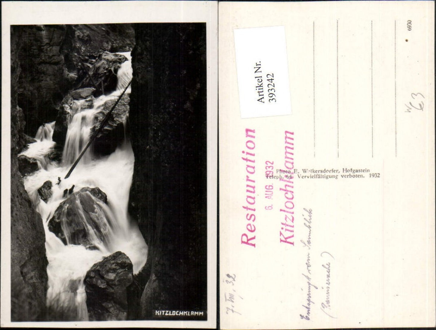 393242,Kitzlochklamm b. Taxenbach Wasserfall Schlucht
