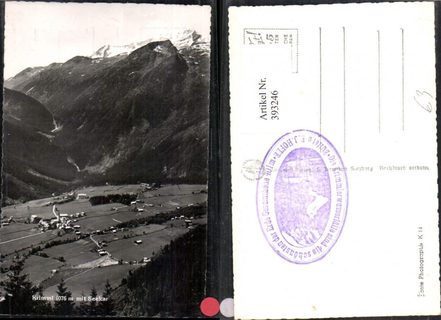 393246,Krimml Totale m. Seekar Bergkulisse