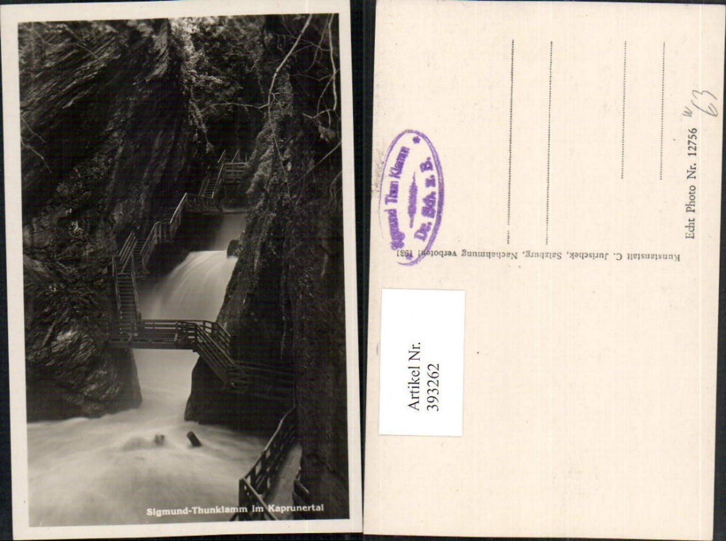 393262,Sigmund-Thunklamm im Kapruntertal b. Kaprun Wasserfall