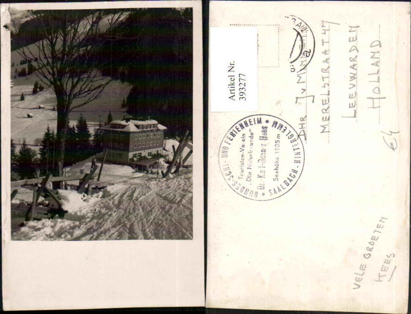 393277,Foto AK Saalbach-Hinterglemm Bundes-Ski- und Ferienheim Winterbild