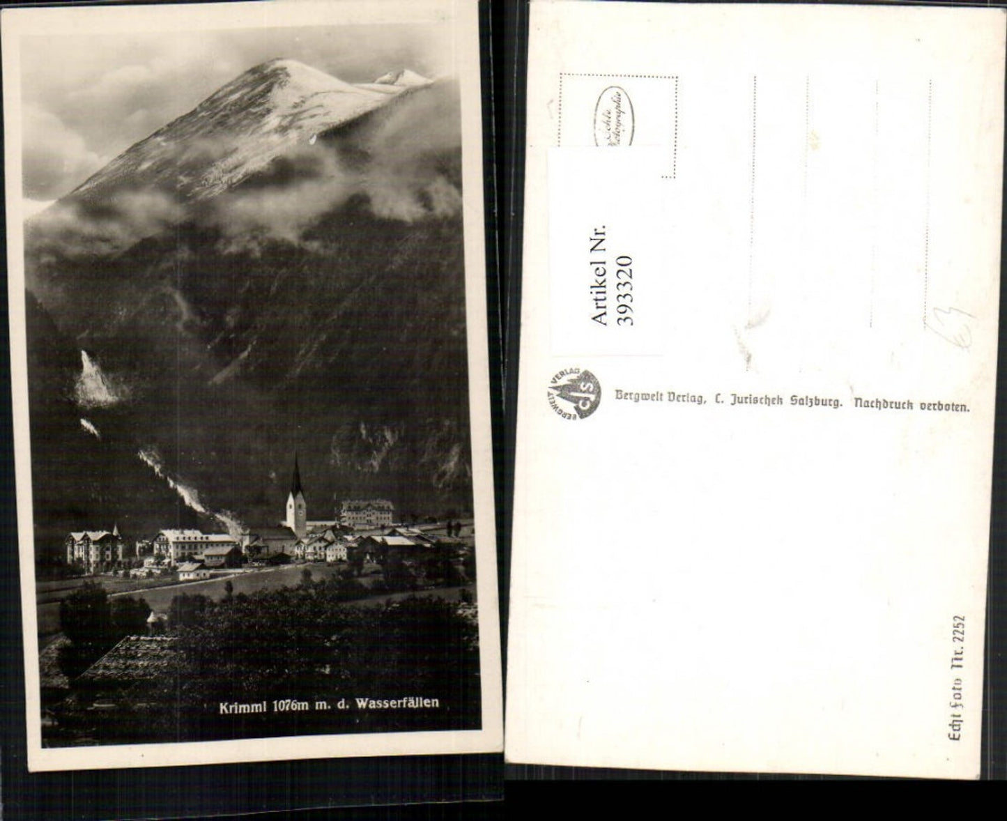 393320,Krimml Totale mit den Wasserfällen Bergkulisse