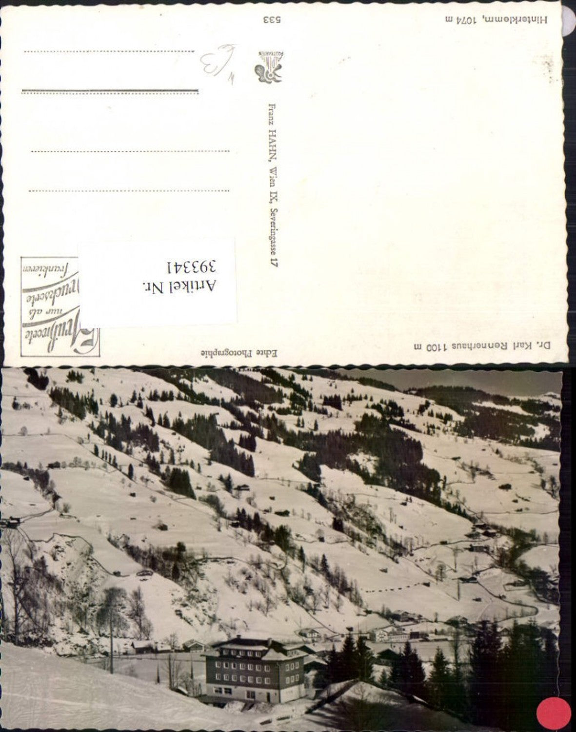 393341,Dr. Karl Rennerhaus Berghütte b. Hinterglemm Winterbild