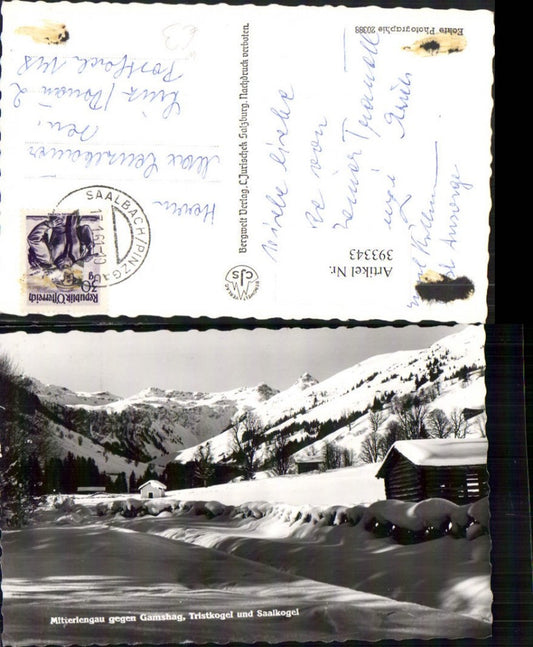 393343,Mitterlengau b. Hinterglemm geg. Gamshag Tristkogel Bergkulisse Winterbild