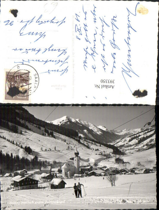 393350,Saalbach Totale geg. Zwölferkogel Bergkulisse Winterbild