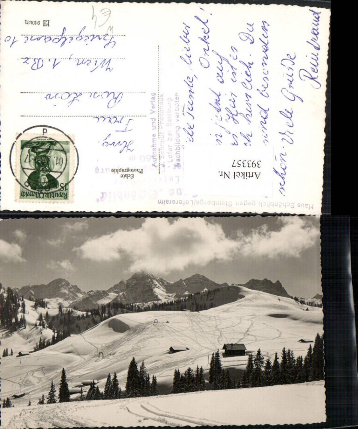 393357,Haus Schönblick geg. Steinberge Lofereralm b. Lofer Bergkulisse Winterbild