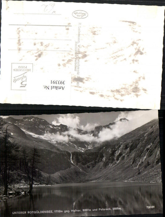 393391,Unterer Rotgüldensee See b. Zederhaus geg. Hafner u. Petereck Bergkulisse