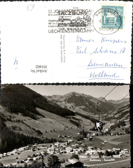 393402,Saalbach Totale m. Kohlmais Sessellift Bergkulisse