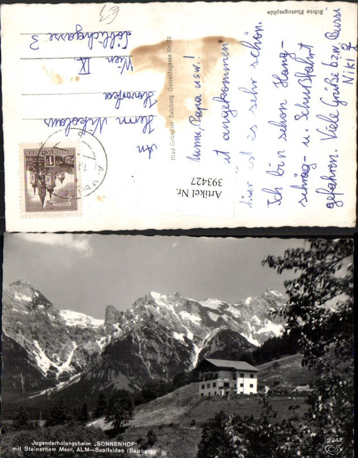 393427,Alm b. Saalfelden Jugenderholungsheim Sonnenhof Bergkulisse pub Cosy 2242