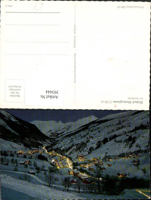 393444,Hinterglemm b. Nacht Totale b. Saalbach Bergkulisse Winterbild