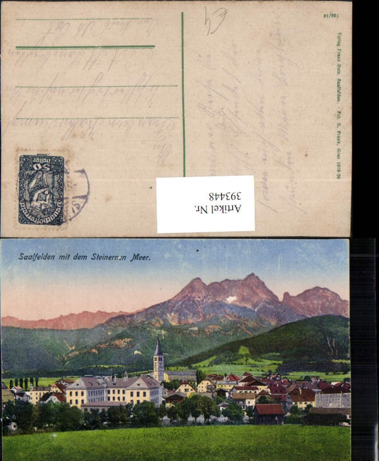 393448,Saalfelden Totale m. Steinernen Meer Bergkulisse