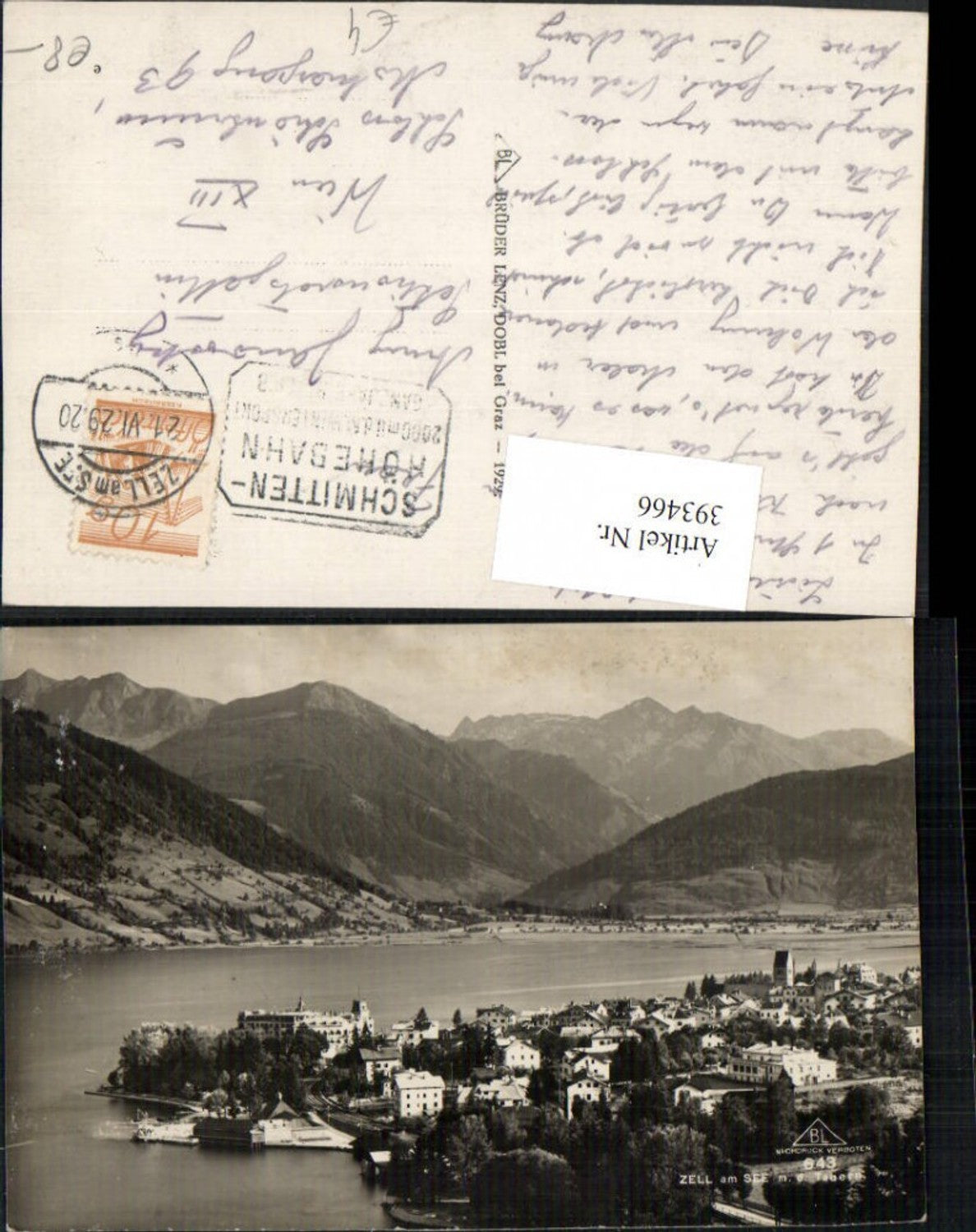 393466,Zell am See Totale geg. Tauern Bergkulisse