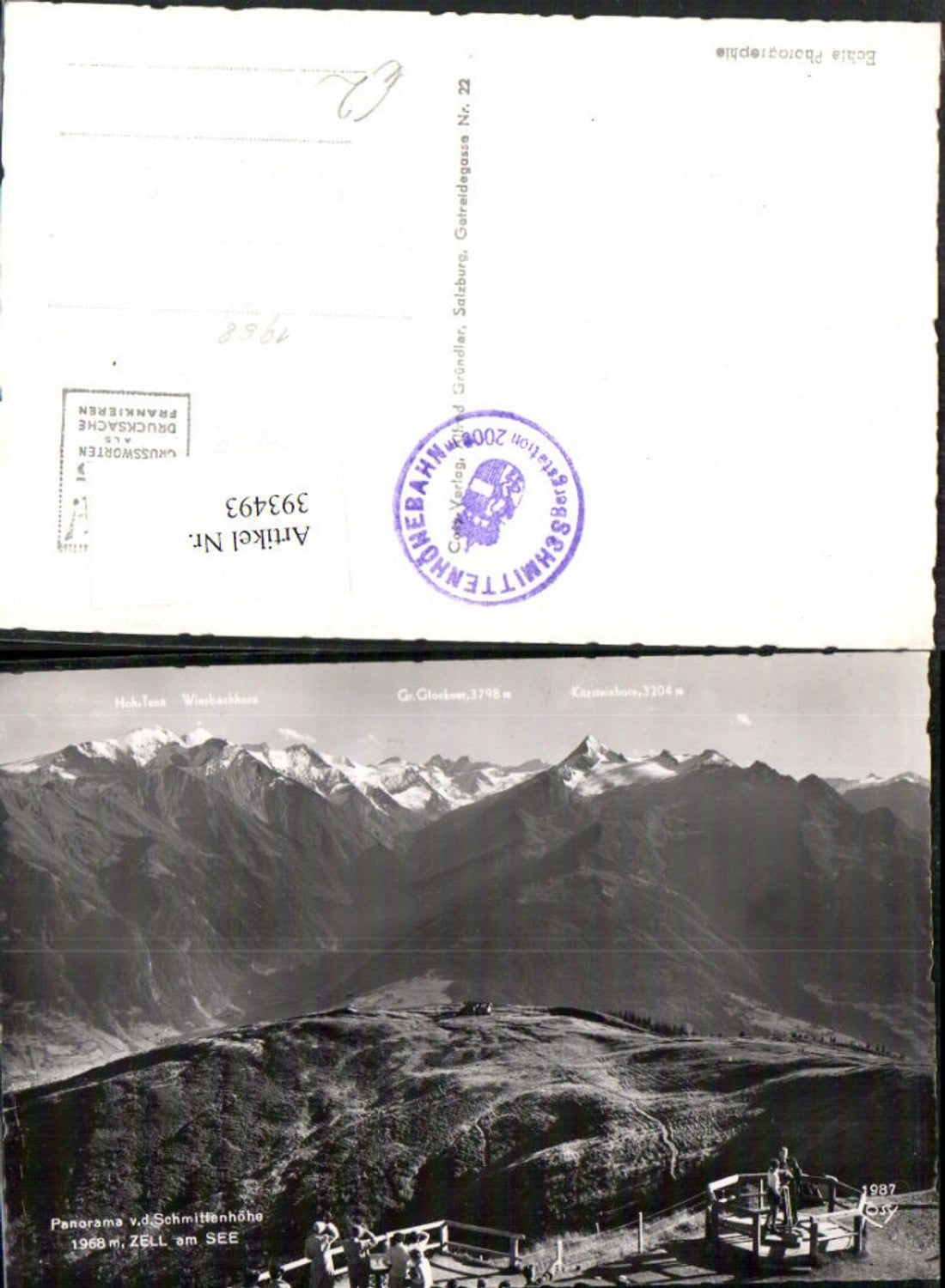 393493,Zell am See Panorama von d. Schmittenhöhe Bergkulisse pub Cosy 1987