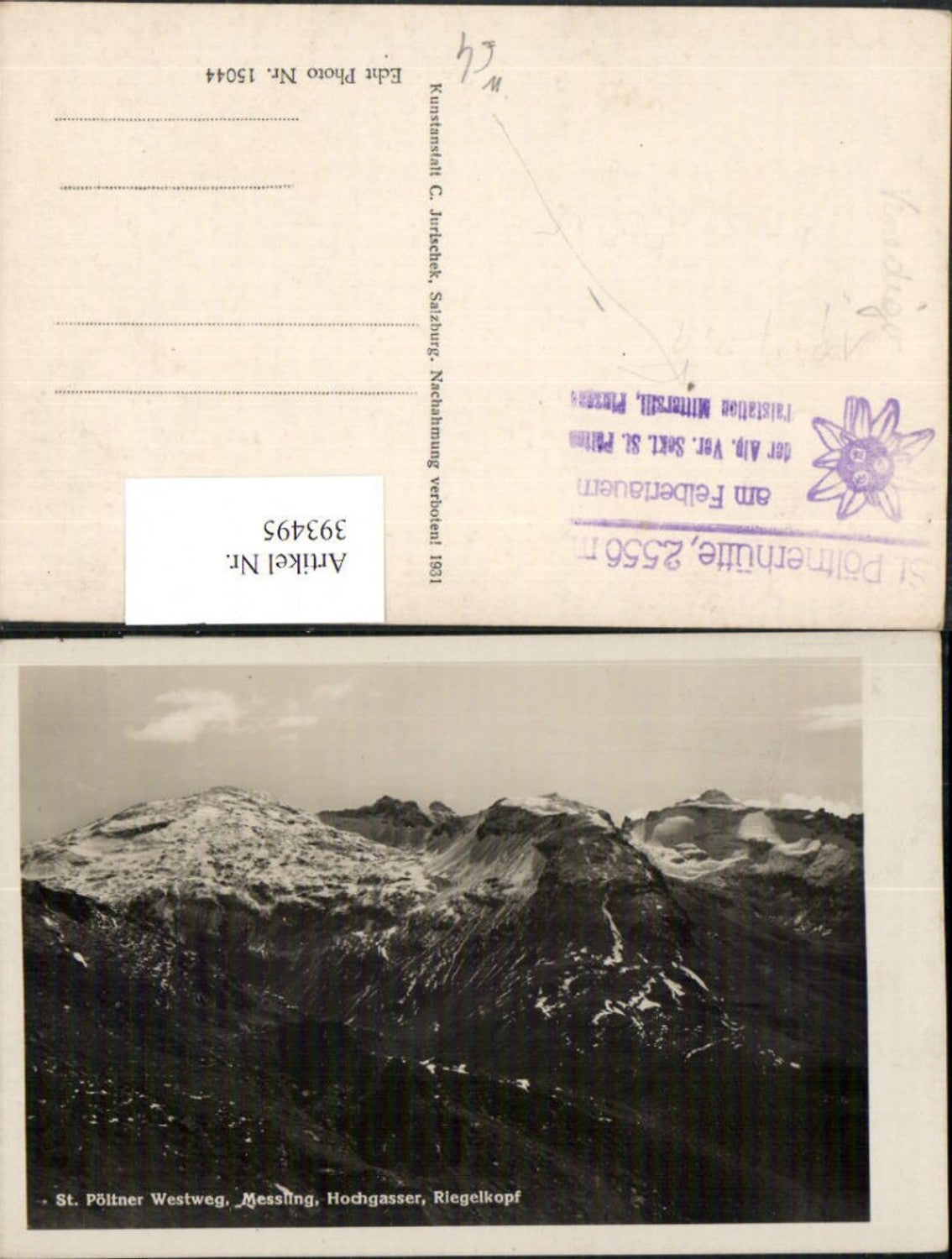 393495,St. Pöltner Westweg Messing Hochgasser Riegelkopf b. Mittersill Bergkulisse