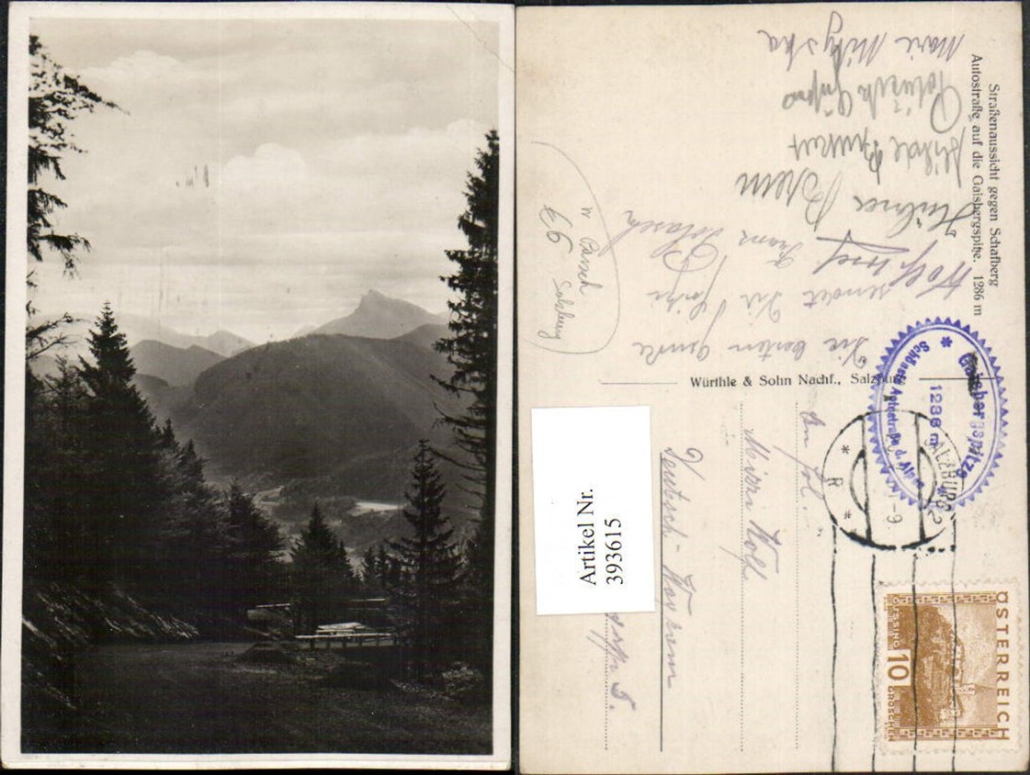 393615,Salzburg Aussicht geg. Schafberg von d. Straße auf die Gaisbergspitze Bergkulisse