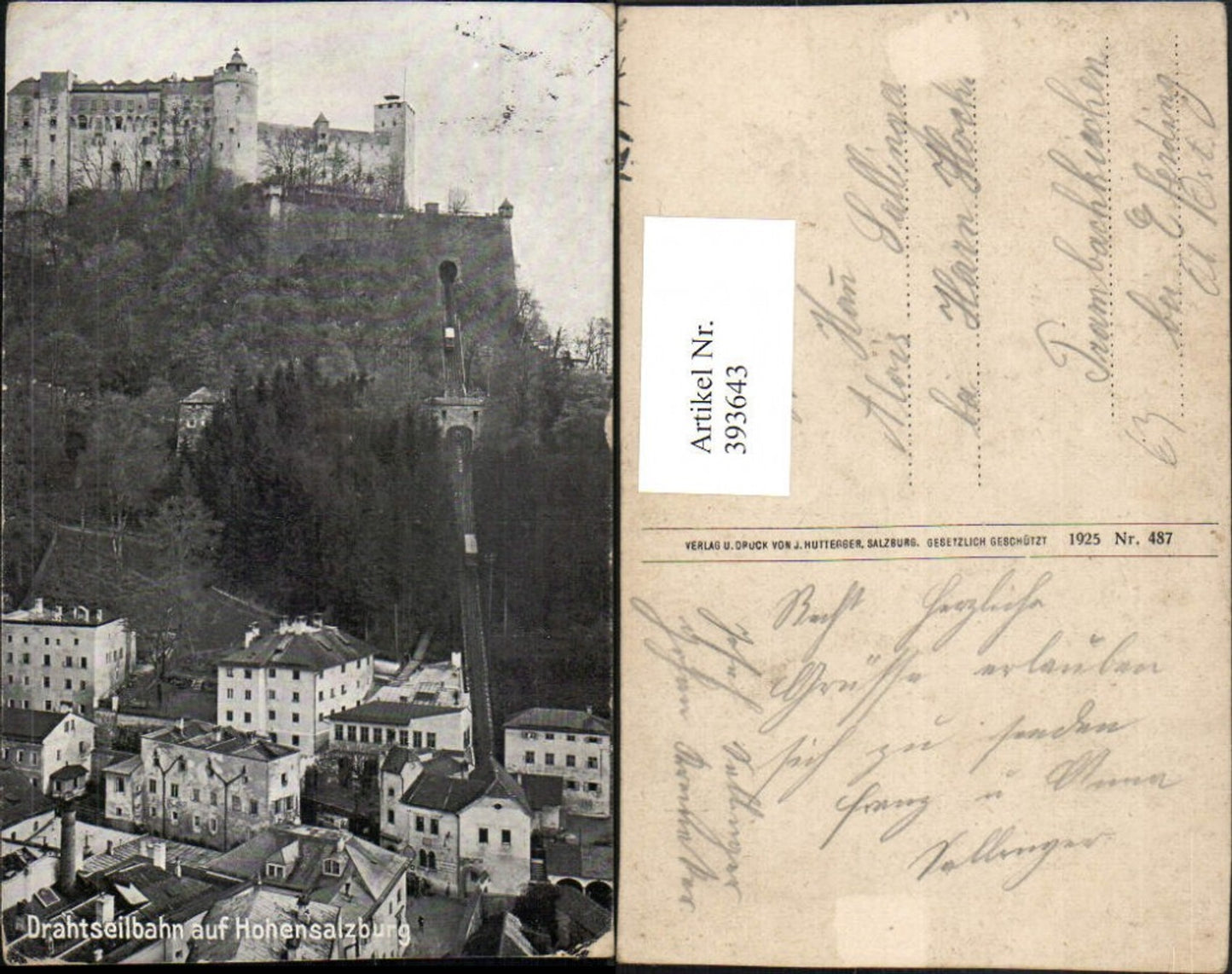 393643,Salzburg Drahtseilbahn Bergbahn auf Festung Hohensalzburg