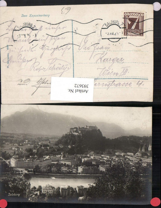 393672,Salzburg Totale m. Festung vom Kapuzinerberg Bergkulisse