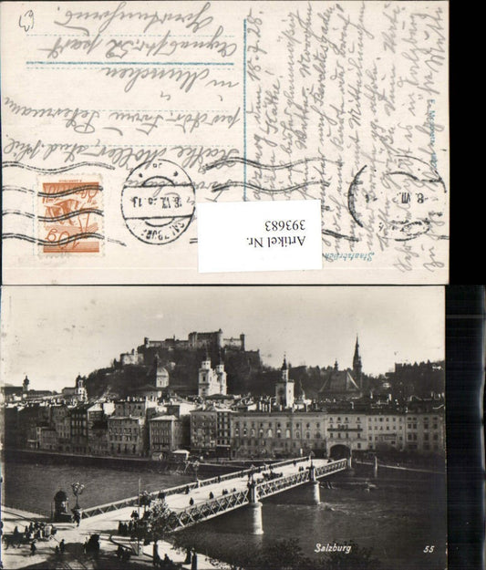 393683,Salzburg Teilansicht Staatsbrücke Brücke u. Festung
