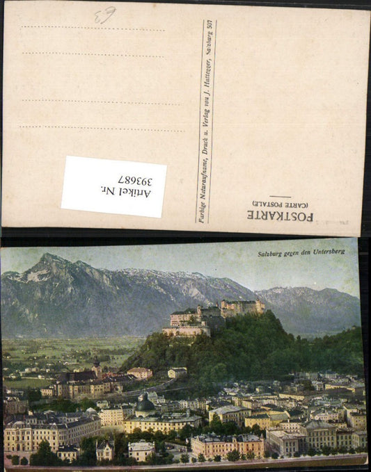 393687,Salzburg Teilansicht m. Festung geg. Untersberg Bergkulisse