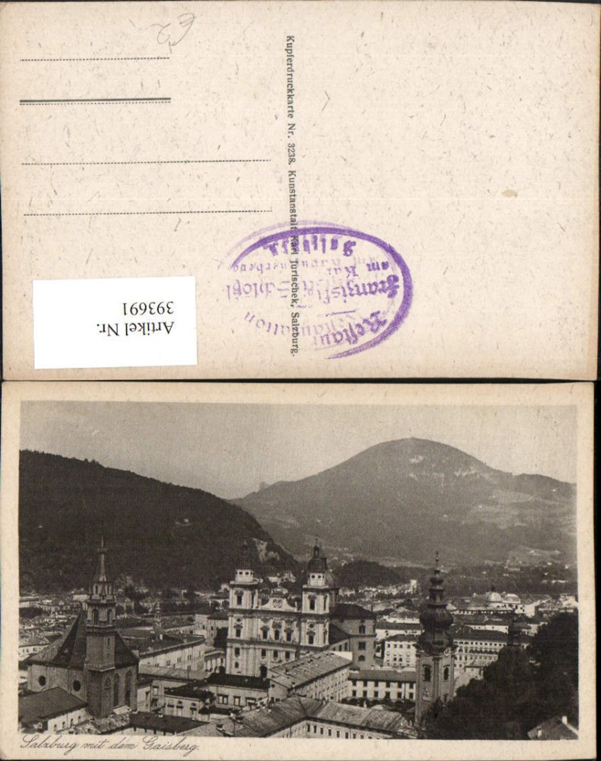 393691,Salzburg Teilansicht Kirchen m. Gaisberg