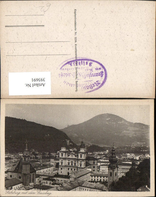 393691,Salzburg Teilansicht Kirchen m. Gaisberg