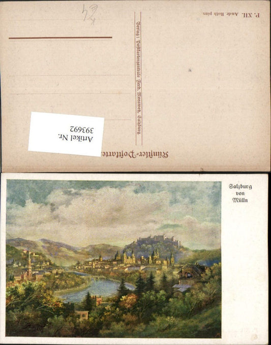 393692,Künstler AK Andr. Roth Salzburg Totale von Mülln