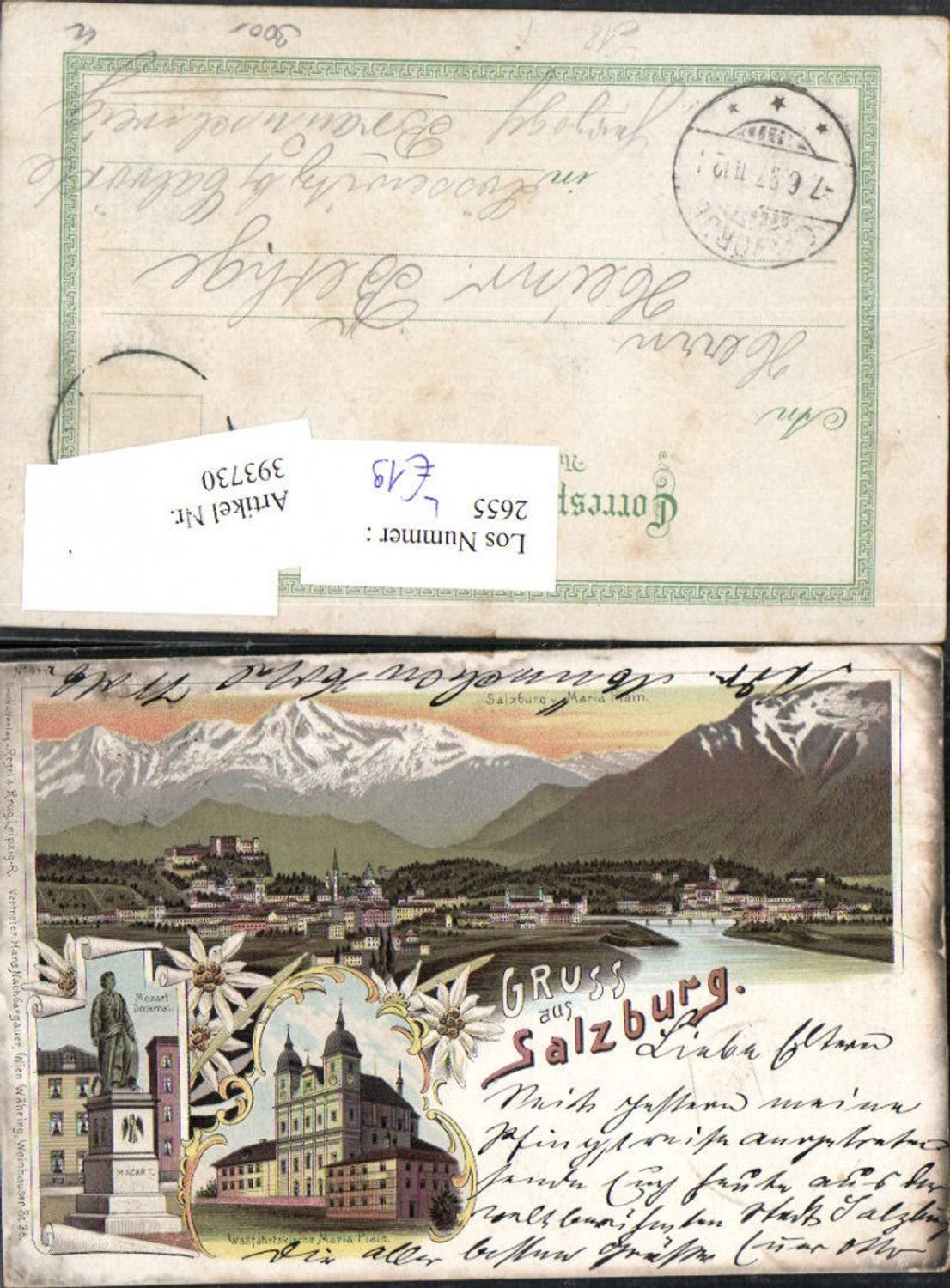 393730,Litho Gruß aus Salzburg Totale Maria Plain Mehrbildkarte pub Regel & Krug 944