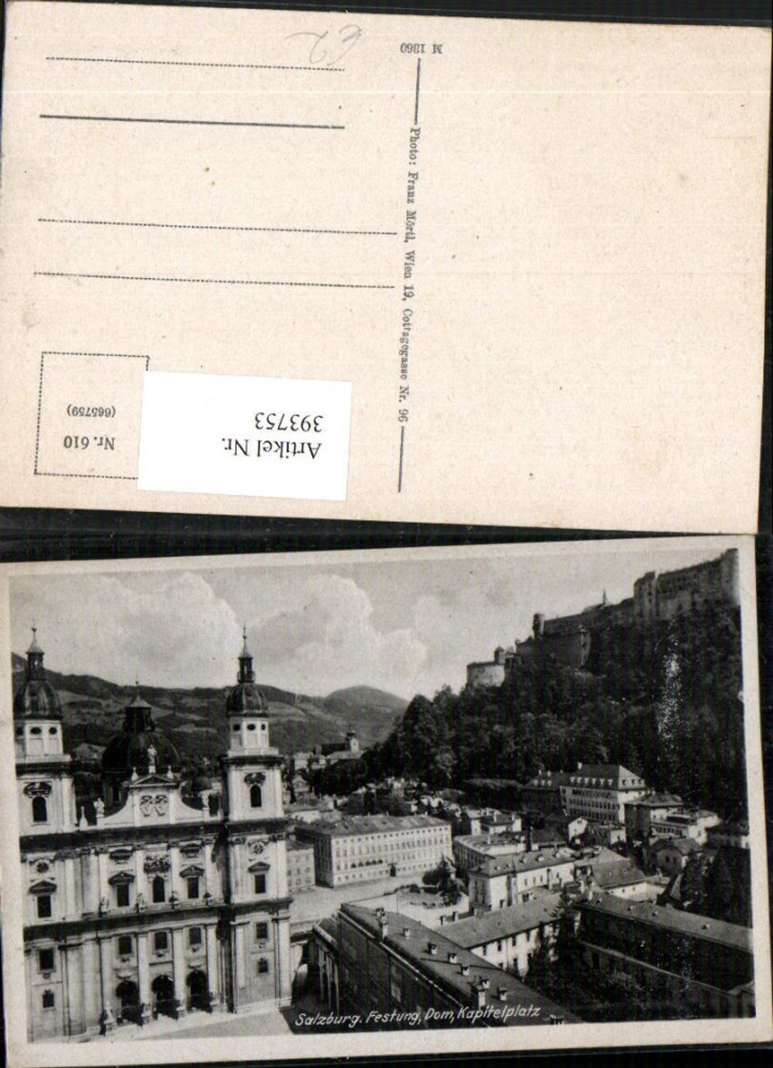393753,Salzburg Teilansicht Dom Kirche Kapitelplatz u. Festung