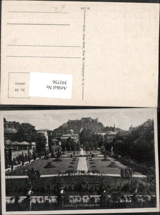 393756,Salzburg Mirabellgarten m. Festung