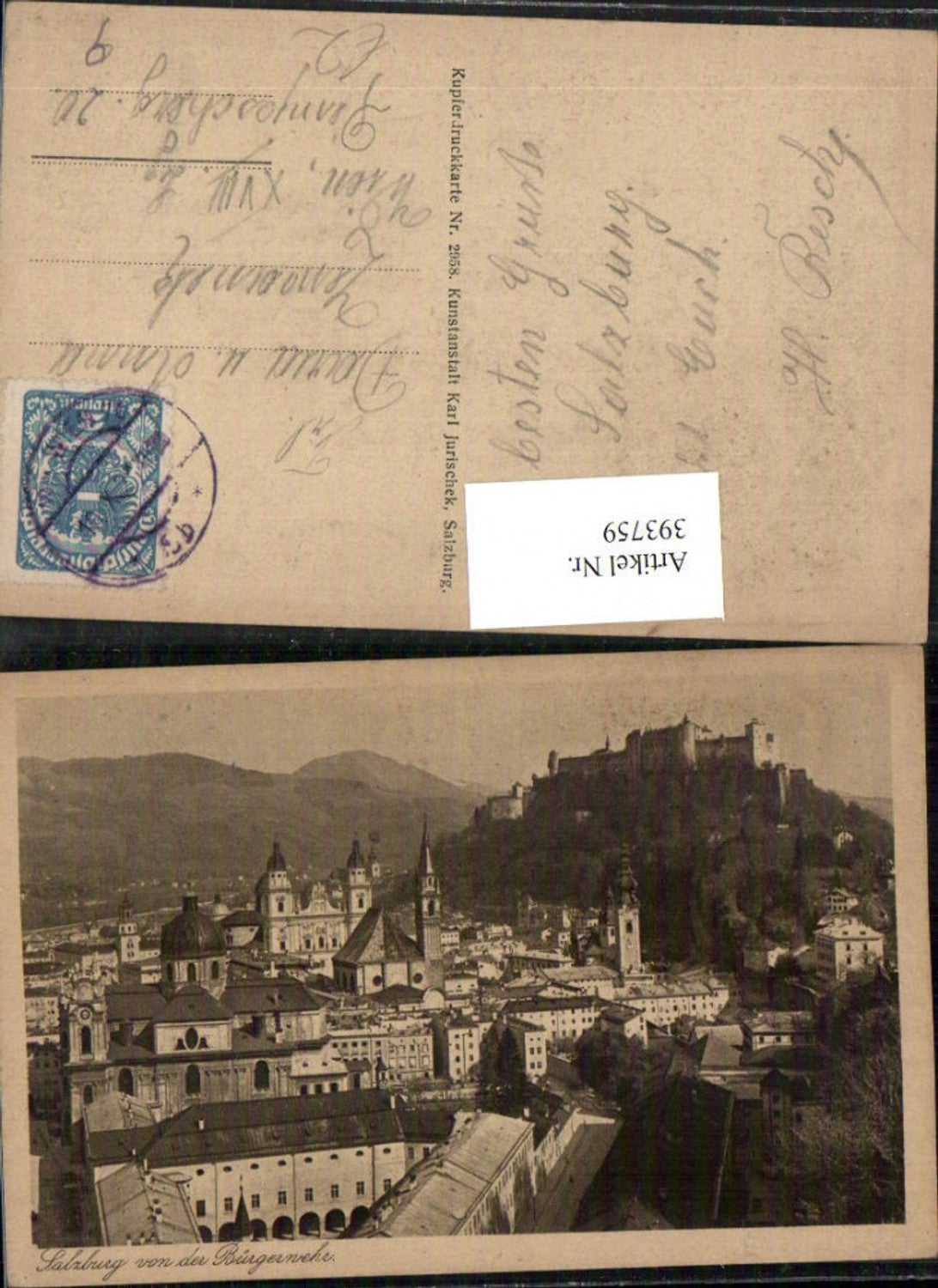 393759,Salzburg Teilansicht m. Festung von d. Bürgerwehr
