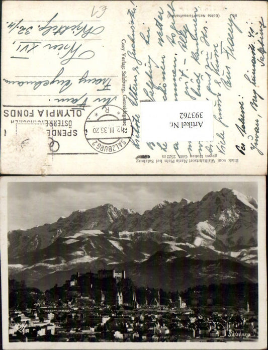 393762,Salzburg Totale m. Festung von Maria Plain Bergkulisse pub Cosy