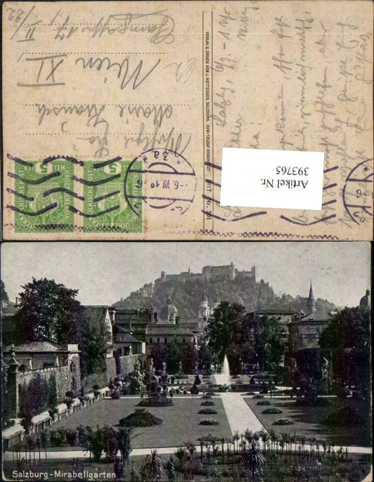 393765,Salzburg Mirabellgarten m. Festung