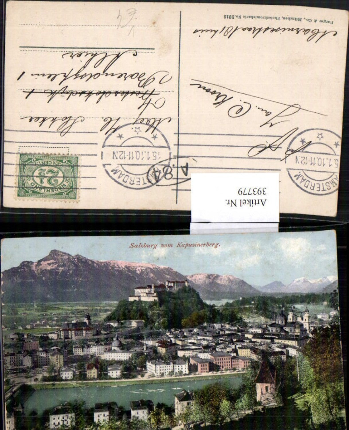 393779,Salzburg Totale m. Festung vom Kapuzinerberg Bergkulisse pub Purger & Co 5913