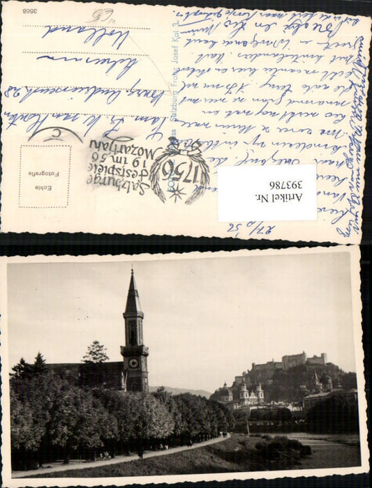 393786,Salzburg Teilansicht Mülln Kirche geg. Festung