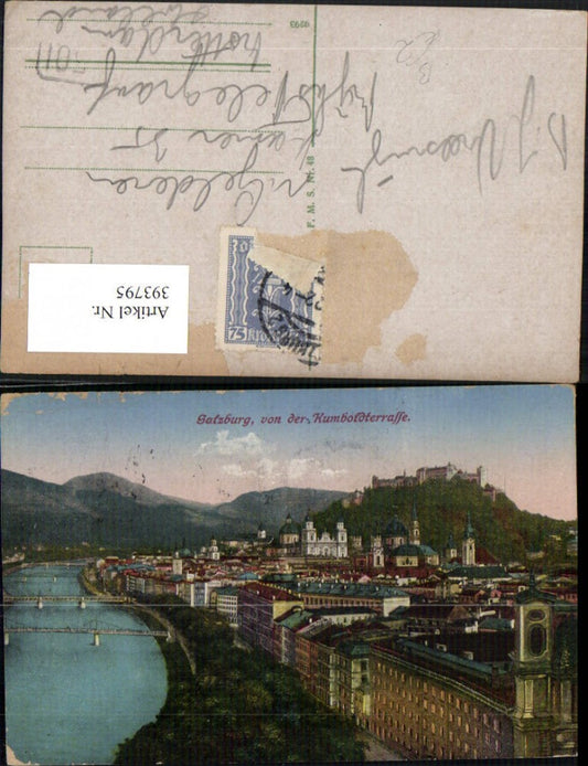 393795,Salzburg Totale m. Festung von d. Humboldt-Terrasse