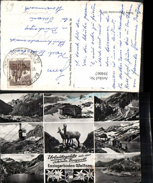 394067,Enzingerboden Weißsee b. Uttendorf Seilbahn Gämse Mehrbildkarte