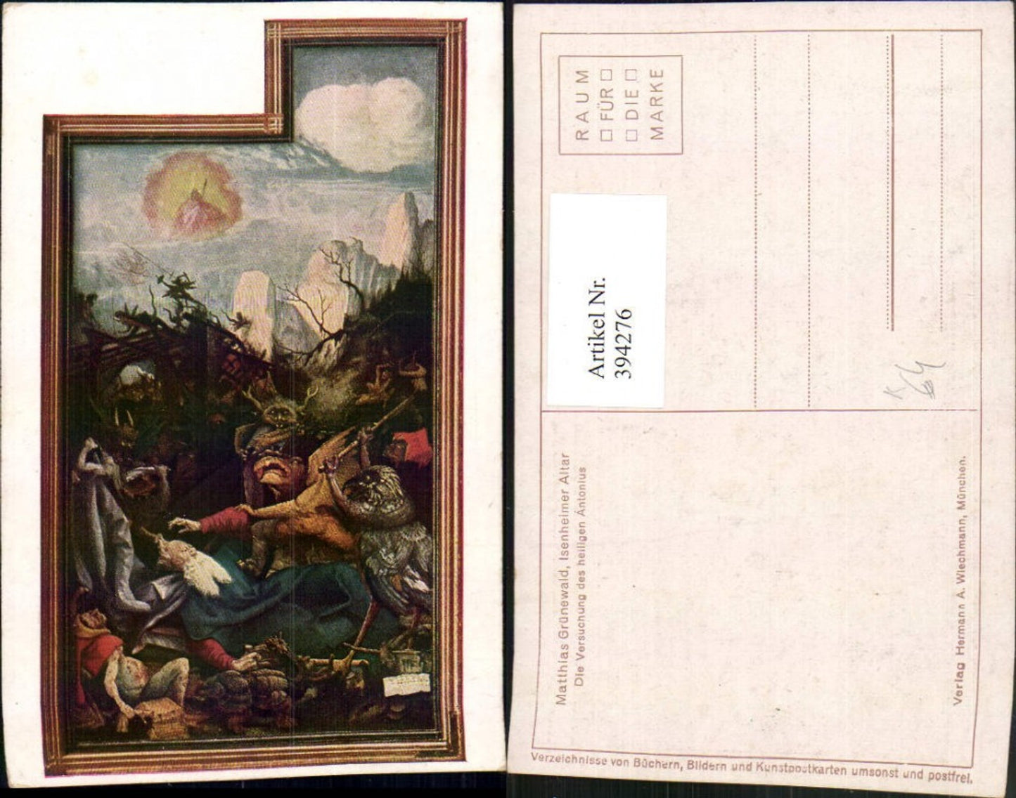 394276,Künstler AK Matthias Grünewald Isenheimer Altar Die Versuchung des heiligen Antonius